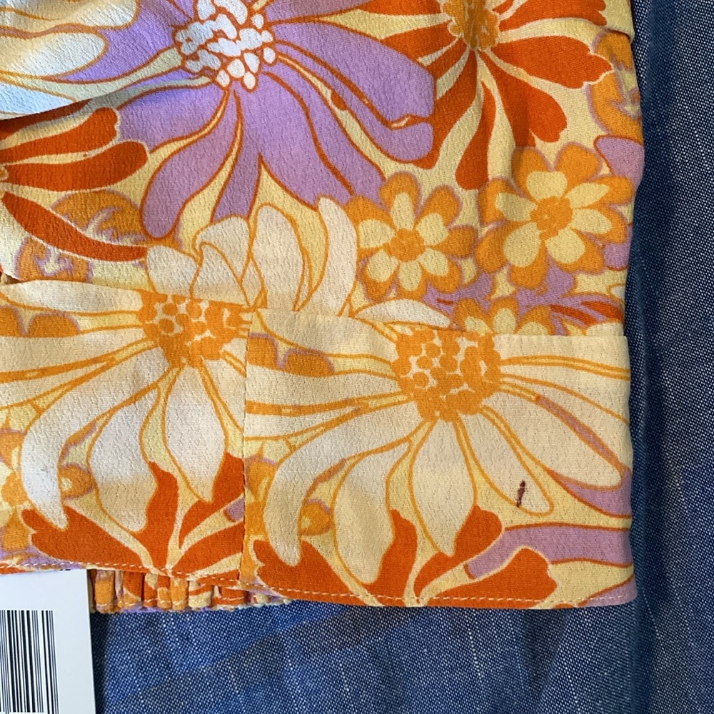 L*space Blue Skies Crop Top Strapless Floral Hippie - Picture 3 of 5